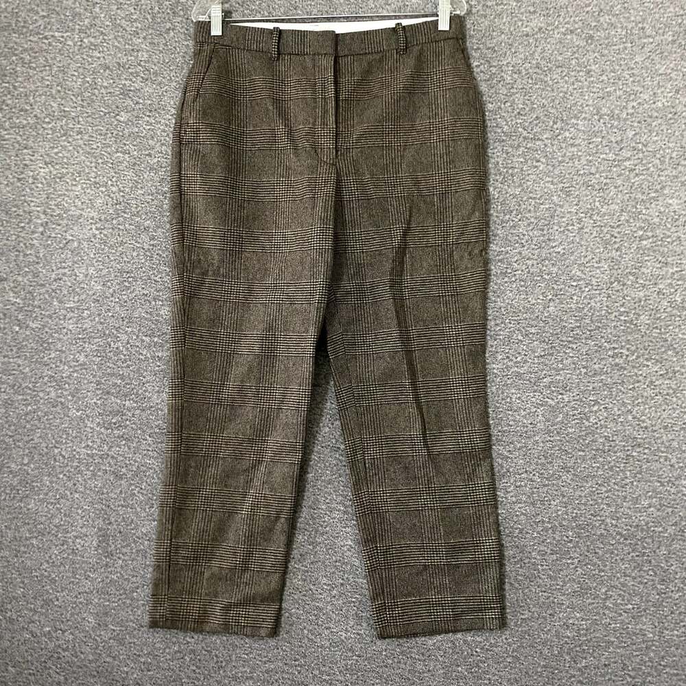 Wilfred Women's Size 10 Brown Wool Blend Straight Leg Crop Dress Pants